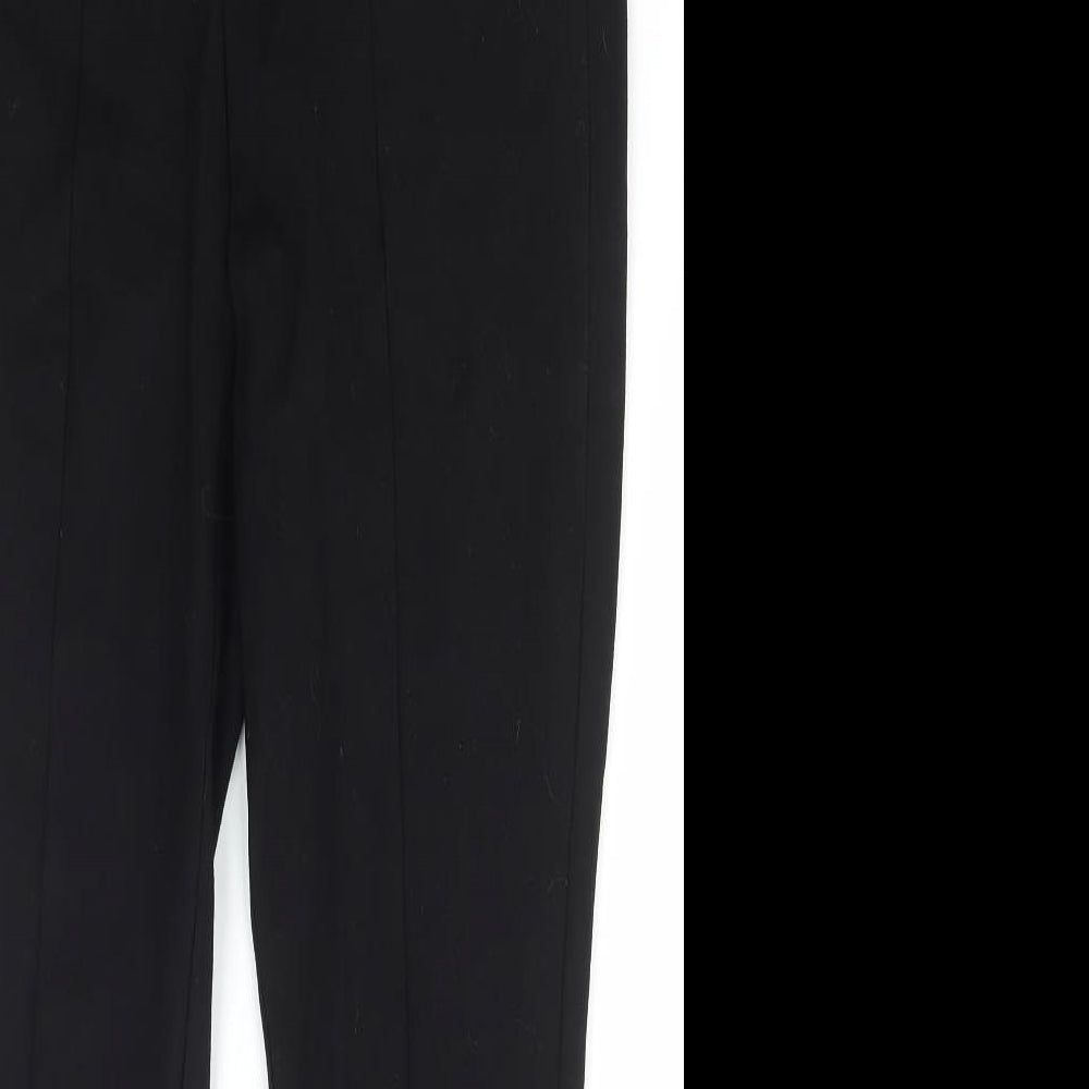 Adrienne Vittadini Womens Black Viscose Trousers Size L L27 in Regular Hook & Eye