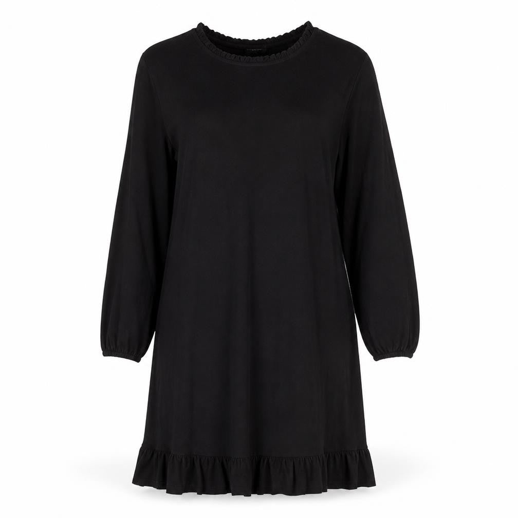 Papaya Womens Black Viscose A-Line Size M Round Neck Pullover