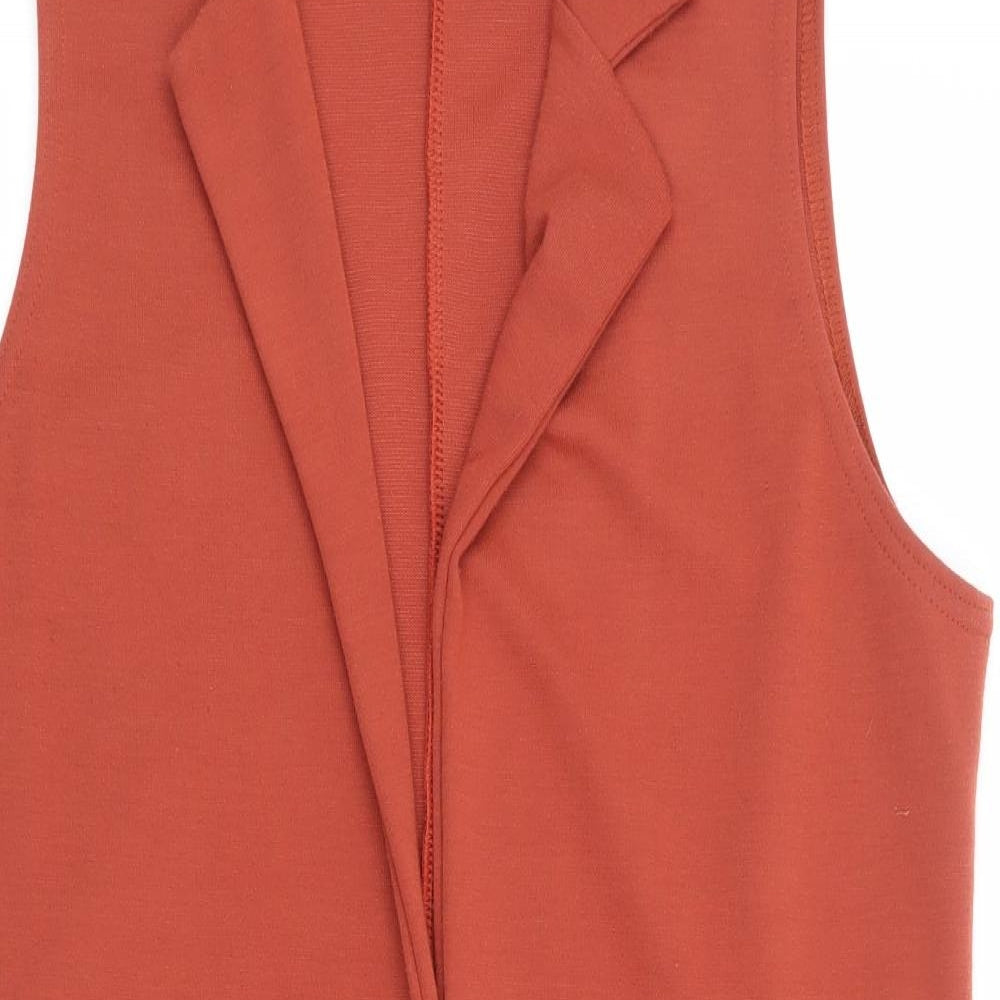 Parisian Collection Womens Orange Gilet Coatigan Size 12