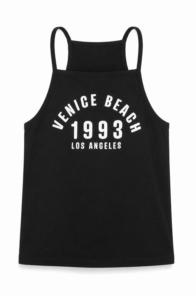 H&M Girls Black Cotton Camisole Tank Size 9-10 Years Square Neck Pullover - Venice Beach