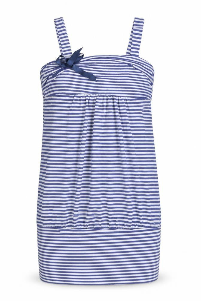WalG Womens Blue Striped Viscose Tank Dress Size M Square Neck Pullover