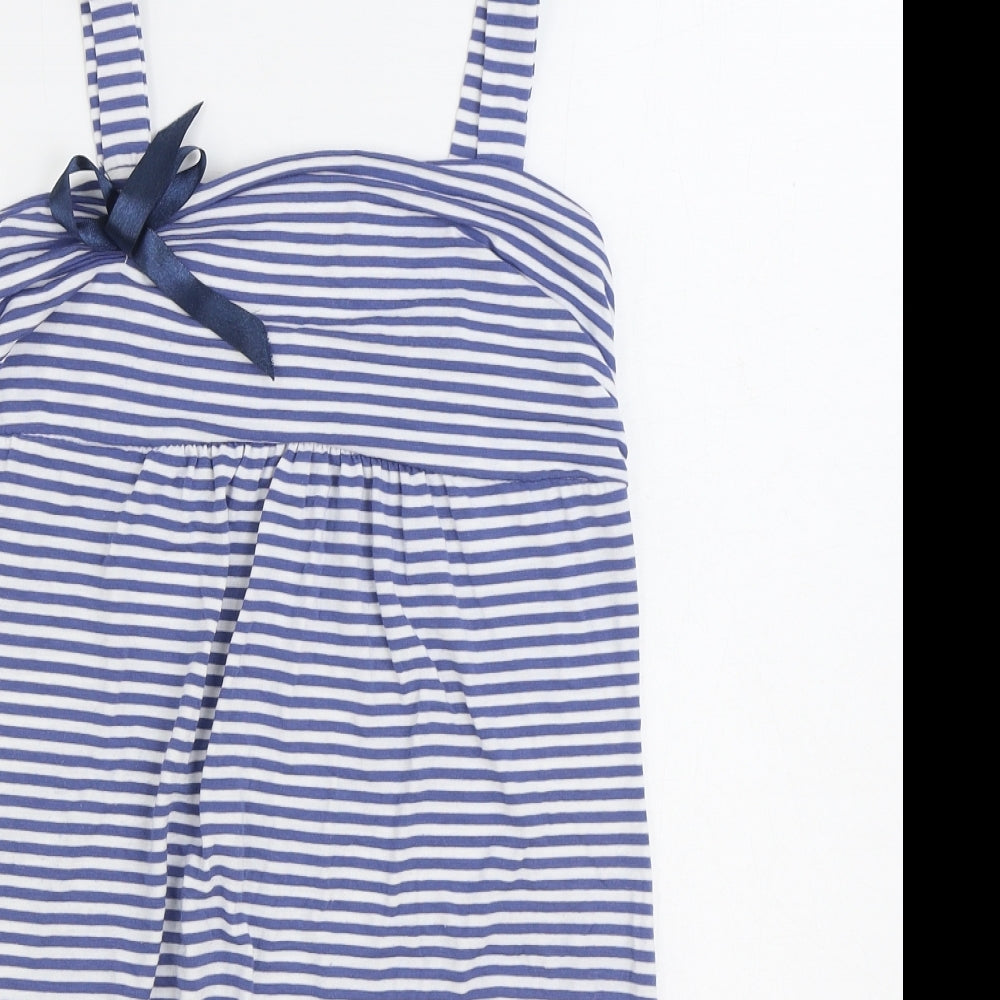 WalG Womens Blue Striped Viscose Tank Dress Size M Square Neck Pullover