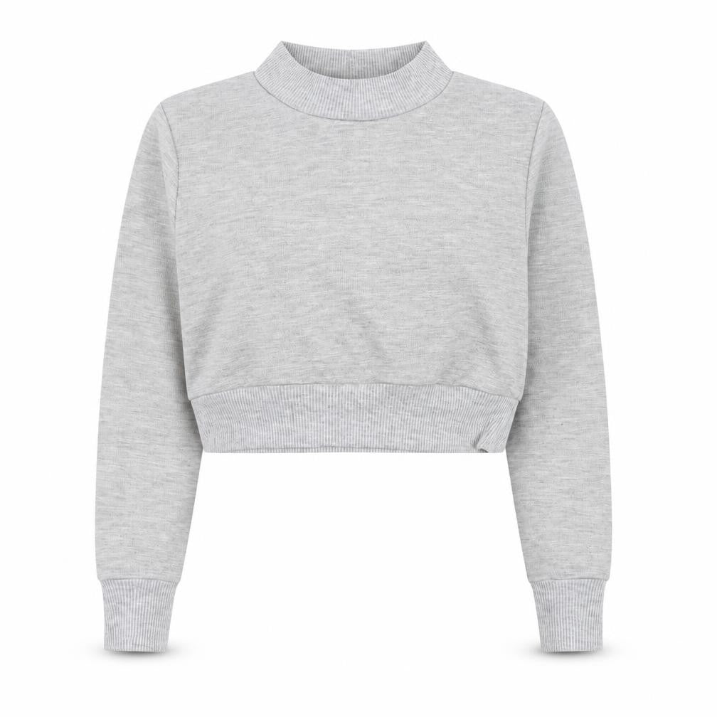 Boohoo Womens Grey Polyester Pullover Sweatshirt Size 12 Pullover - Cropped