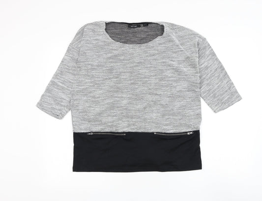ESMARA Womens Grey Round Neck Cotton Pullover Jumper Size 10