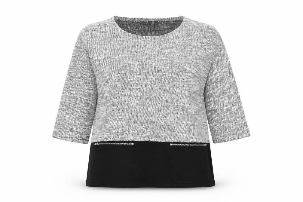 ESMARA Womens Grey Round Neck Cotton Pullover Jumper Size 10