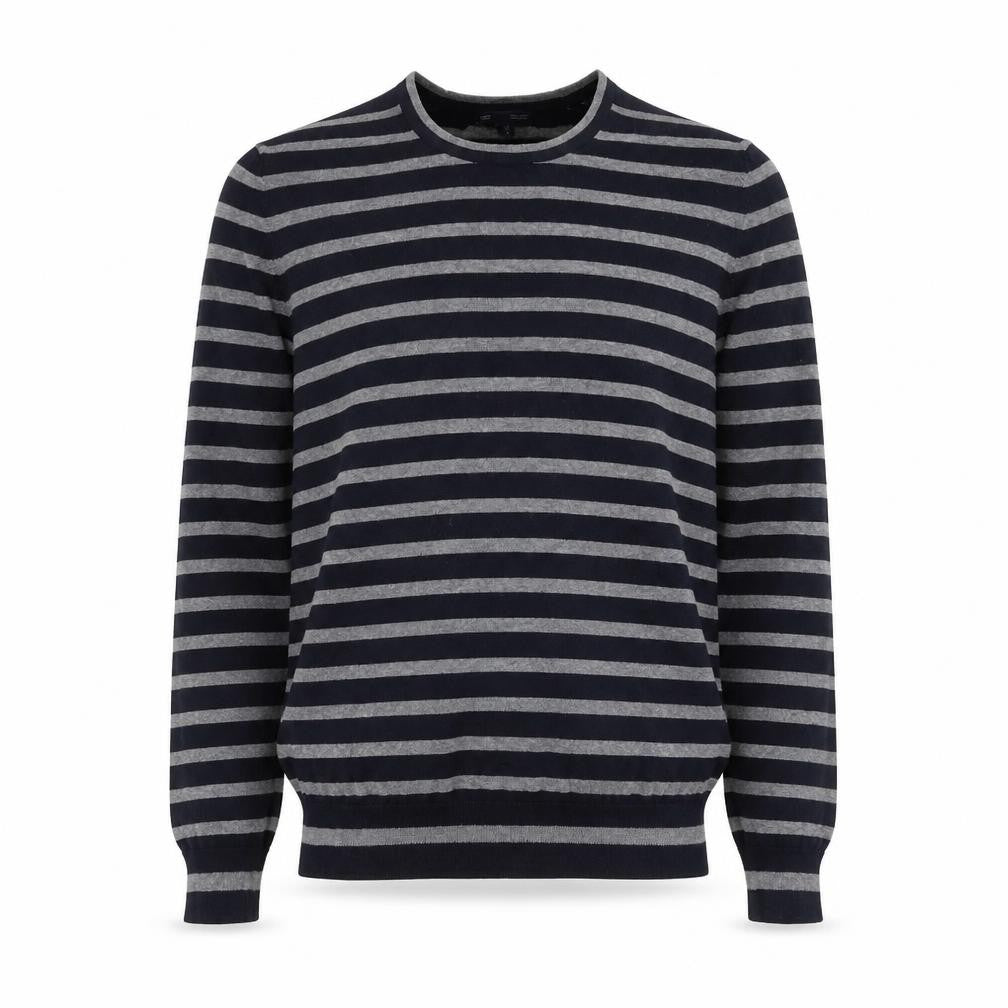 Gap Mens Blue Round Neck Striped Cotton Pullover Jumper Size S