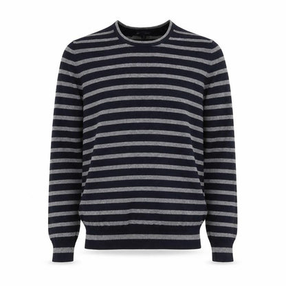 Gap Mens Blue Round Neck Striped Cotton Pullover Jumper Size S