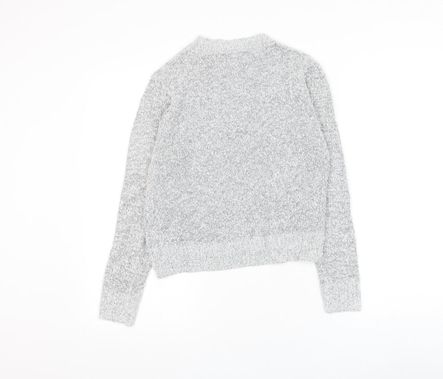 Divided by H&M Womens Grey Round Neck Acrylic Pullover Jumper Size XS