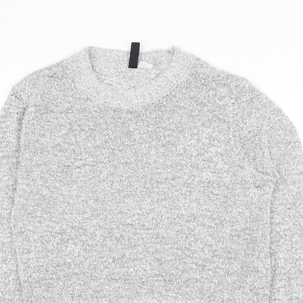 Divided by H&M Womens Grey Round Neck Acrylic Pullover Jumper Size XS