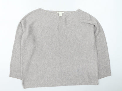 H&M Womens Beige Round Neck Polyester Pullover Jumper Size S