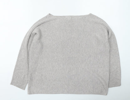 H&M Womens Beige Round Neck Polyester Pullover Jumper Size S