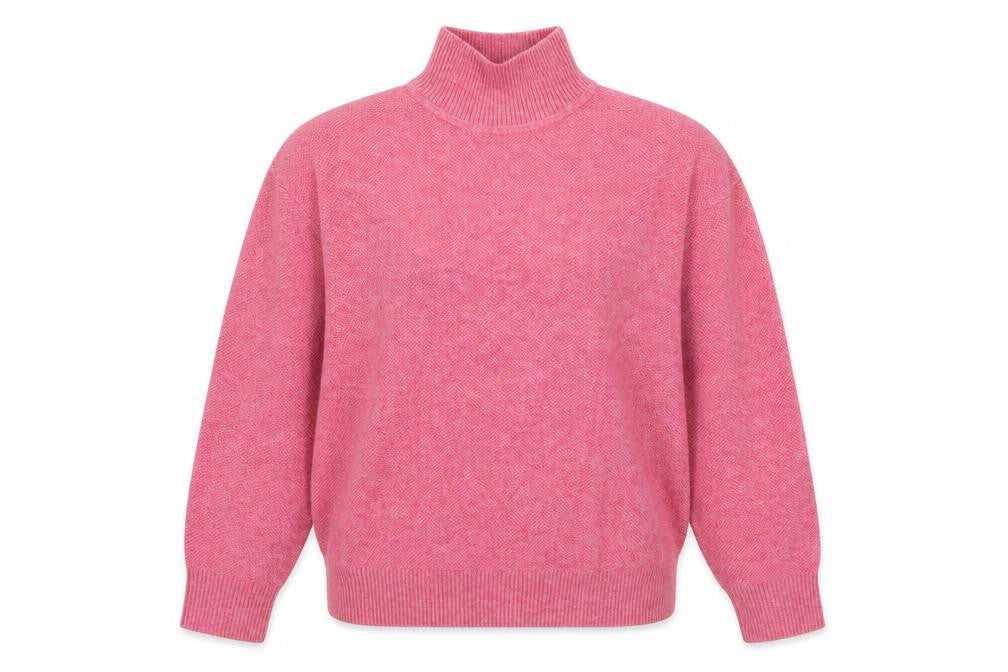 Marks & Spencer Womens Pink High Neck Polyester Pullover Jumper Size S