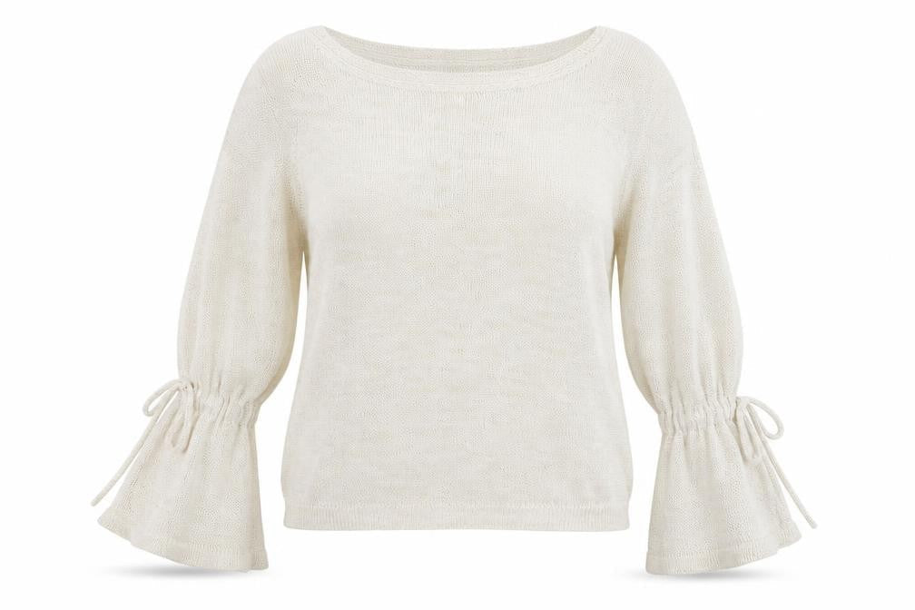 Papaya Womens Beige Round Neck Cotton Pullover Jumper Size L