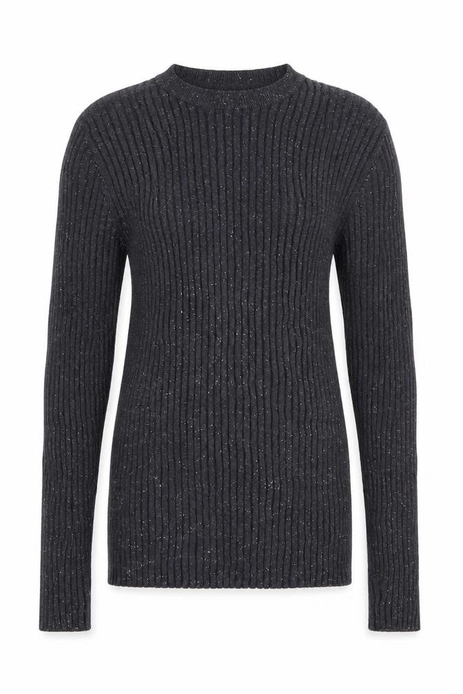 10018 NYC Womens Grey Round Neck Cotton Pullover Jumper Size L