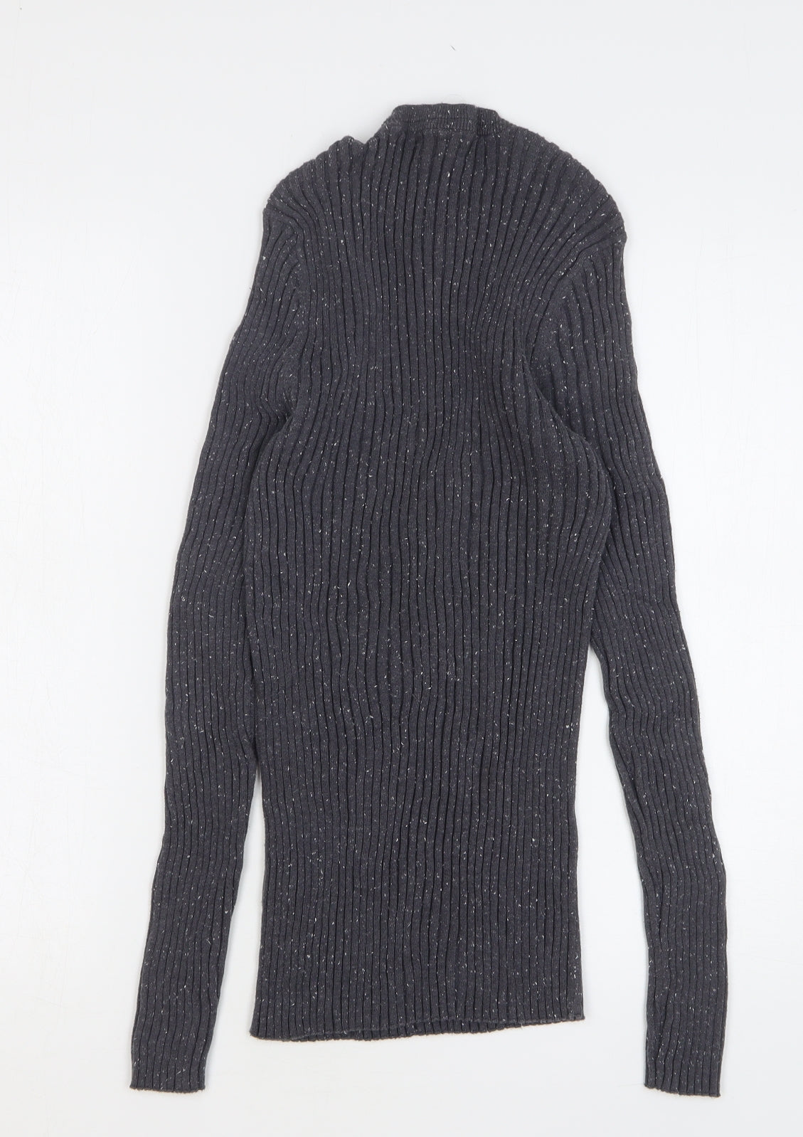 10018 NYC Womens Grey Round Neck Cotton Pullover Jumper Size L