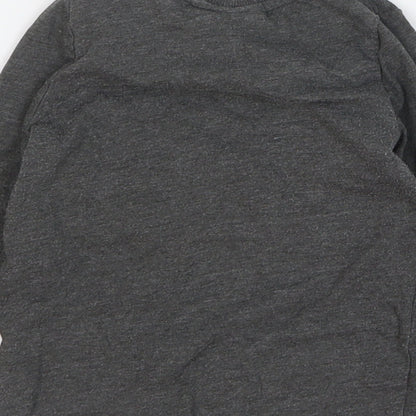Preloved Batman Boys Grey Cotton Basic T-Shirt Size 24 Months Round Neck Snap - Label