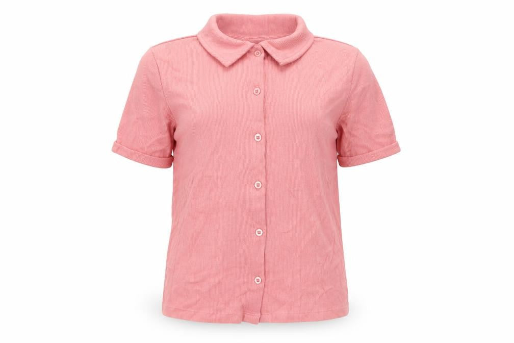 New Look Girls Pink Cotton Basic Button-Up Size 12-13 Years Collared Button