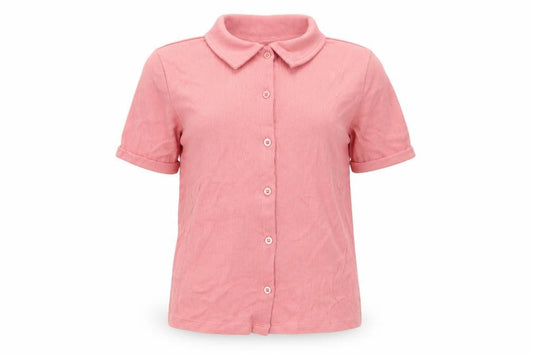 New Look Girls Pink Cotton Basic Button-Up Size 12-13 Years Collared Button