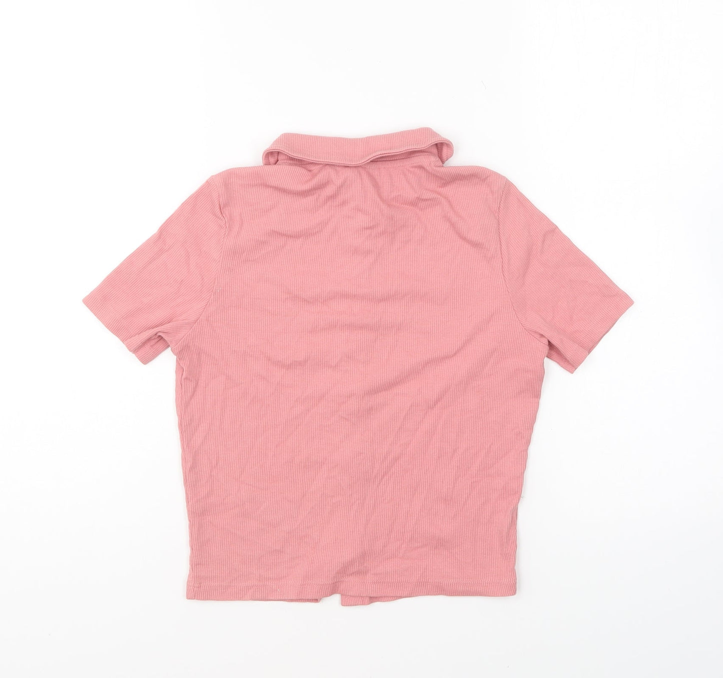 New Look Girls Pink Cotton Basic Button-Up Size 12-13 Years Collared Button