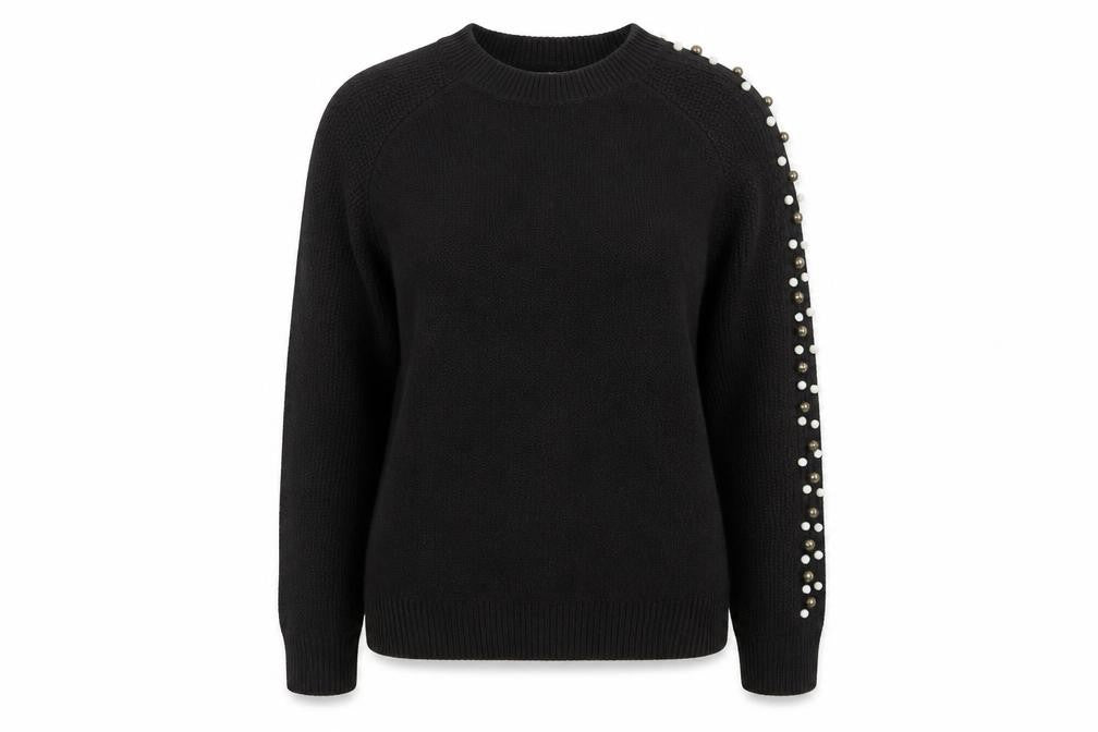 Papaya Womens Black Round Neck Acrylic Pullover Jumper Size 8