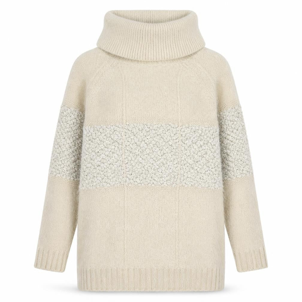 Tenki Womens Beige Roll Neck Acrylic Pullover Jumper Size M