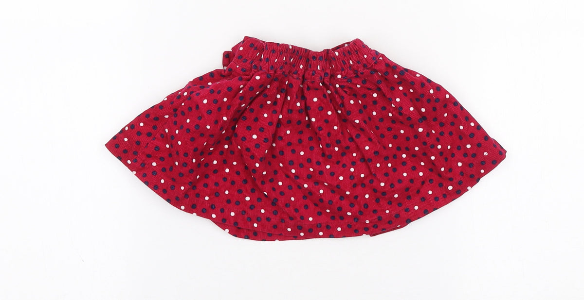 Bentton Bay Girls Pink Polka Dot Cotton Skater Skirt Size 0-3 Months Pull On