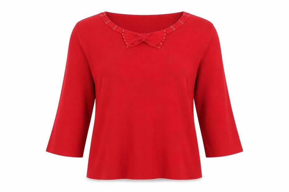 Gerard Womens Red Scoop Neck Viscose Pullover Jumper Size 14