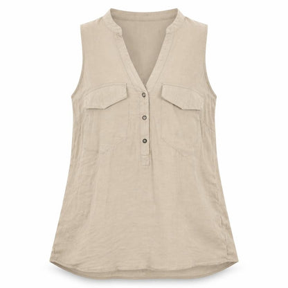 Stradivarius Womens Beige Polyester Basic Blouse Size M V-Neck