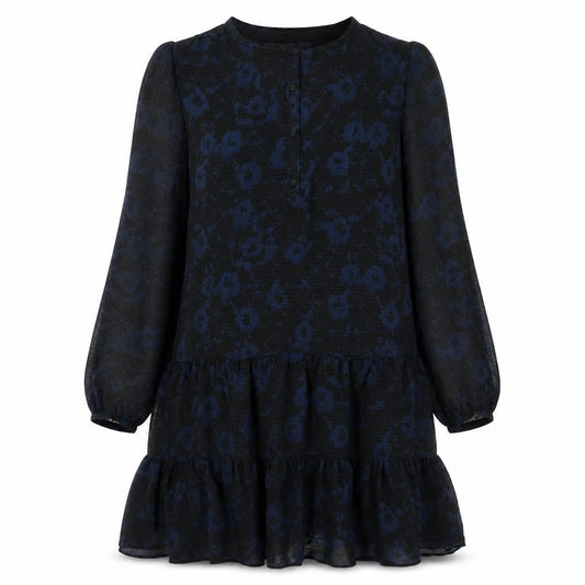 Zara Womens Black Geometric Polyester Skater Dress Size S Round Neck