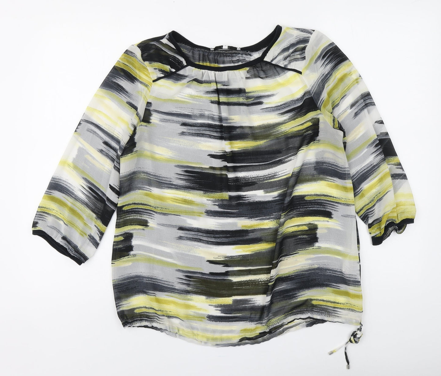 NEXT Womens Multicoloured Striped Polyester Basic Blouse Size 12 Round Neck
