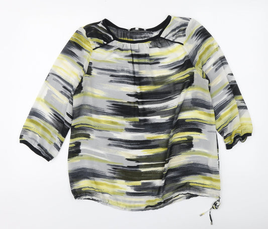 NEXT Womens Multicoloured Striped Polyester Basic Blouse Size 12 Round Neck