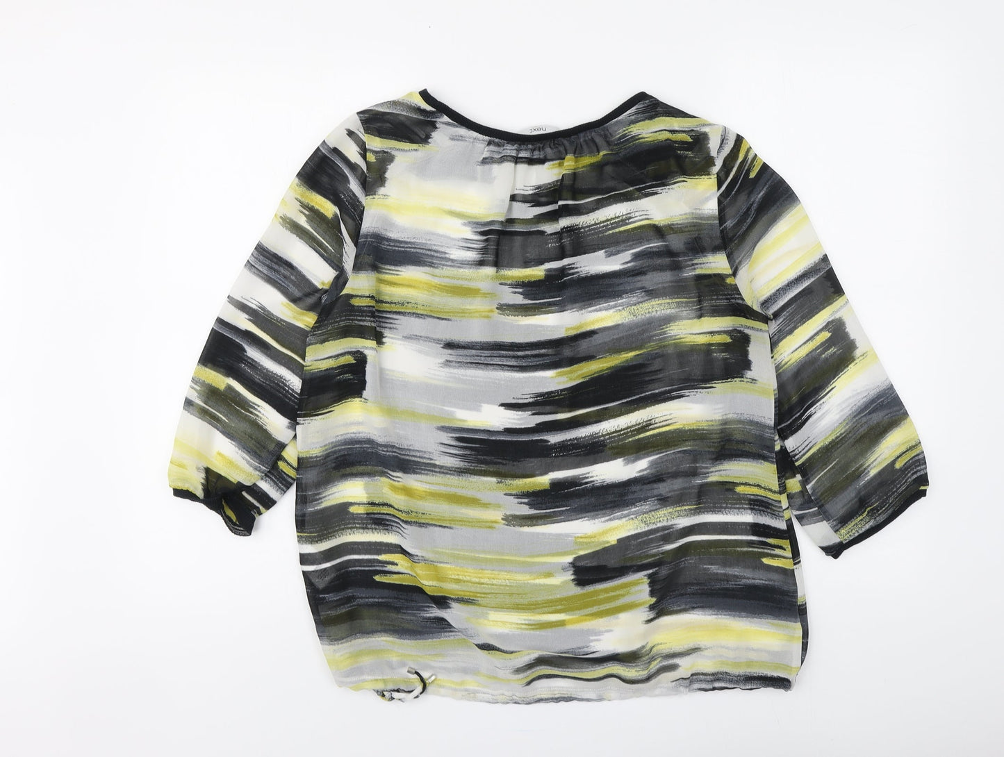 NEXT Womens Multicoloured Striped Polyester Basic Blouse Size 12 Round Neck