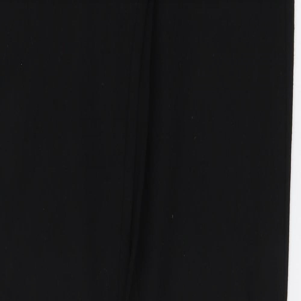 Gallery Womens Black Viscose Chino Trousers Size 10 L28 in Regular Button