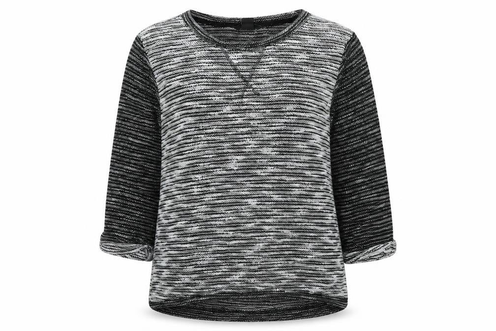 H&M Womens Grey Round Neck Geometric Polyester Pullover Jumper Size L