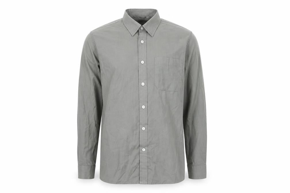 Trutex Mens Grey Cotton Button-Up Size 14 Collared Button