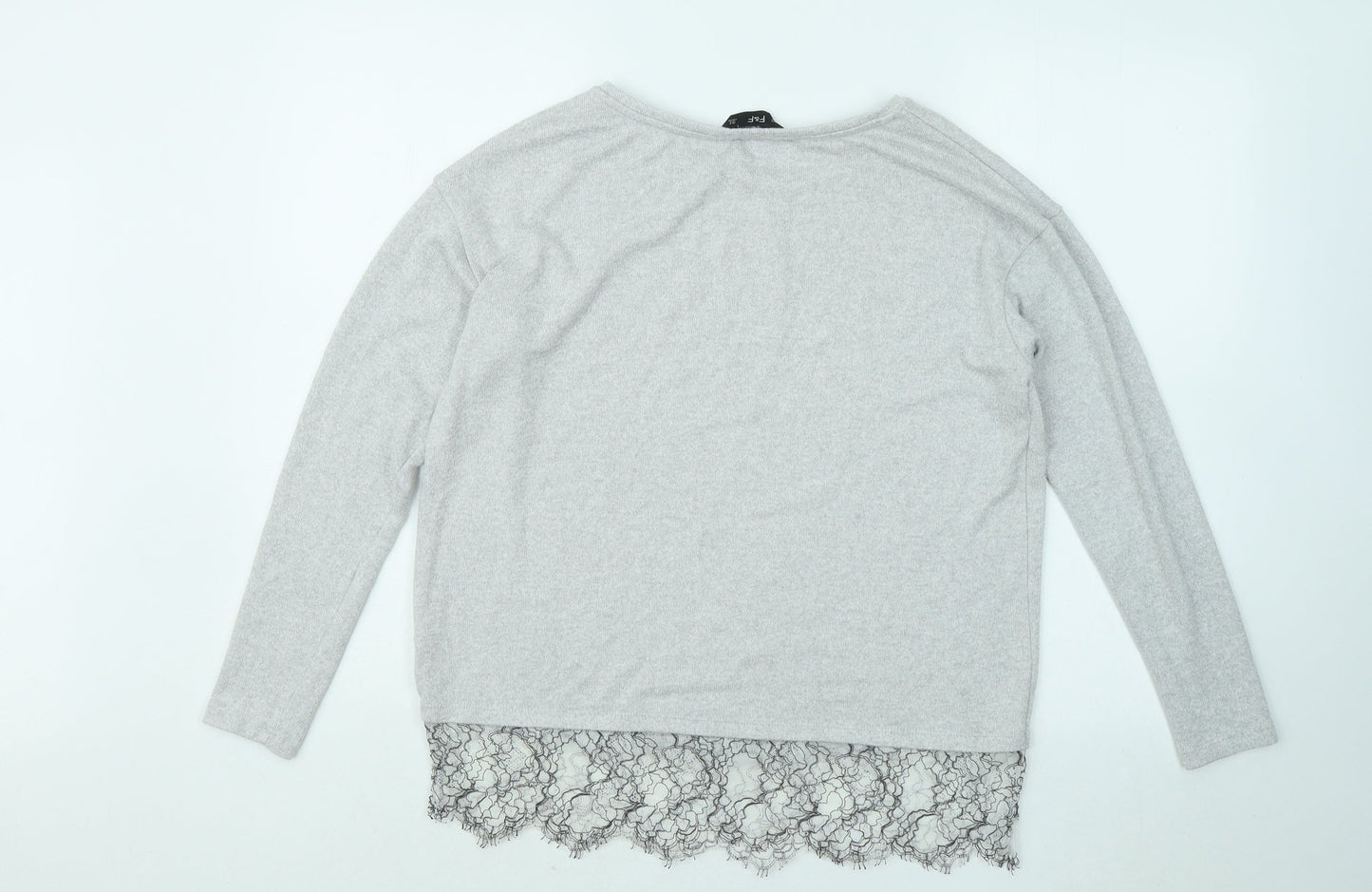 F&F Womens Grey Round Neck Viscose Pullover Jumper Size 8