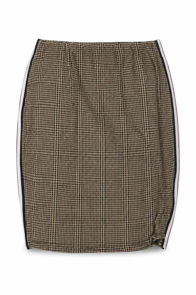 PRETTYLITTLETHING Womens Gold Geometric Viscose Mini Skirt Size 6