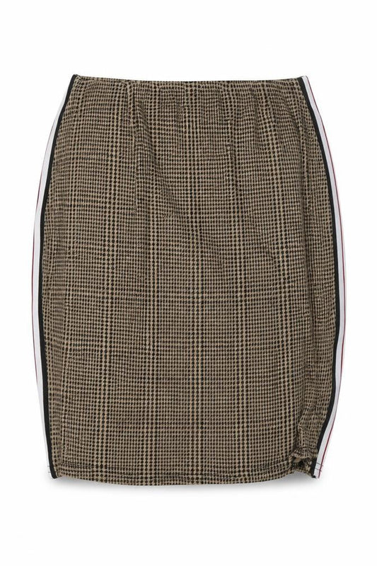 PRETTYLITTLETHING Womens Gold Geometric Viscose Mini Skirt Size 6