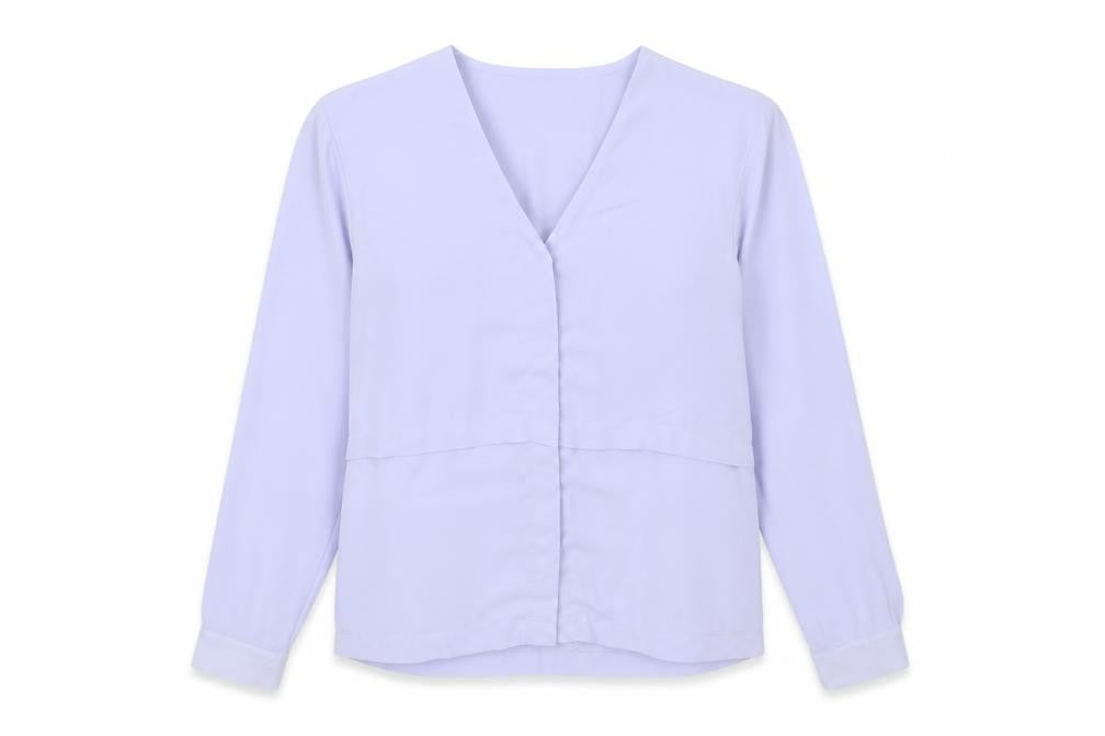 ASOS Womens Blue Polyester Basic Button-Up Size 4 V-Neck