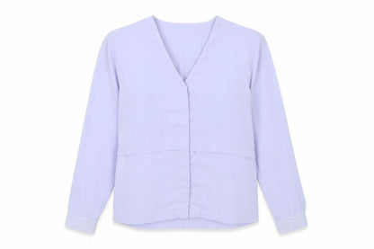 ASOS Womens Blue Polyester Basic Button-Up Size 4 V-Neck
