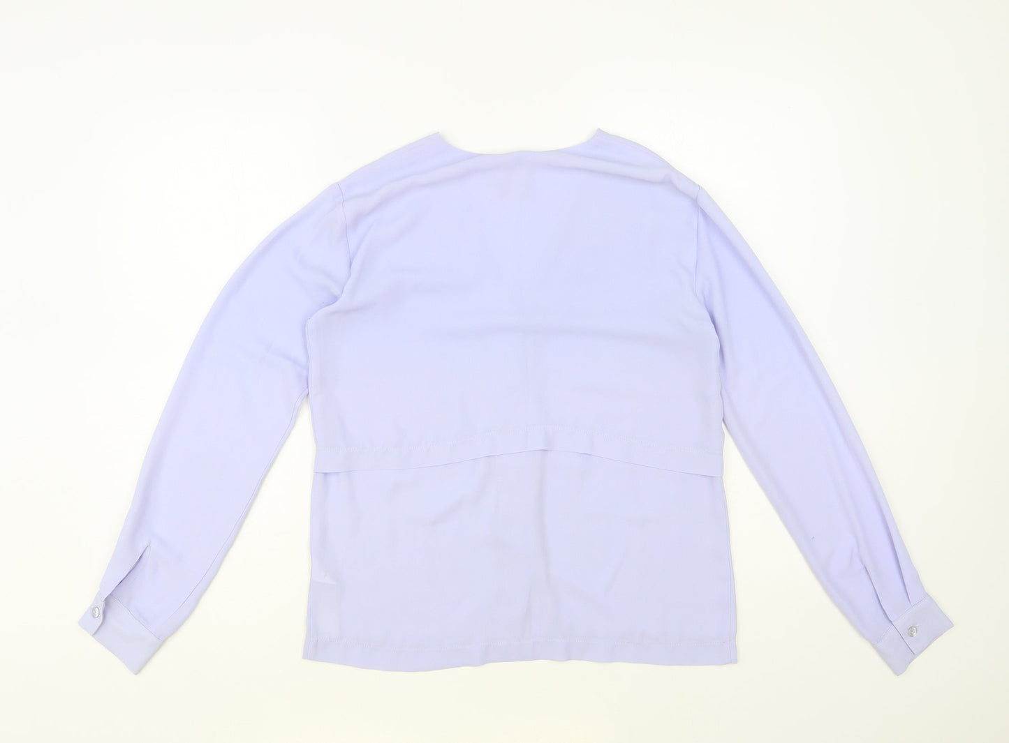 ASOS Womens Blue Polyester Basic Button-Up Size 4 V-Neck