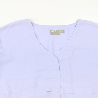 ASOS Womens Blue Polyester Basic Button-Up Size 4 V-Neck