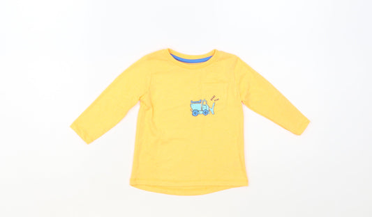 Dunnes Stores Baby Orange Polyester Pullover T-Shirt Size 9-12 Months Crew Neck Pullover - Digger