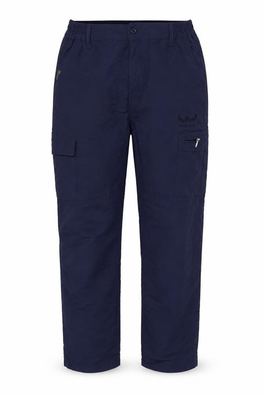 SINCE 1981 Womens Blue Polyester Cargo Trousers Size XL L33 in Regular Button