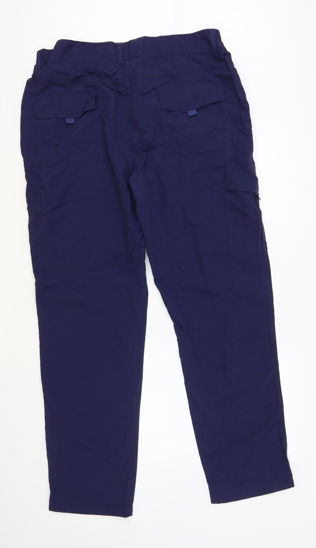 SINCE 1981 Womens Blue Polyester Cargo Trousers Size XL L33 in Regular Button