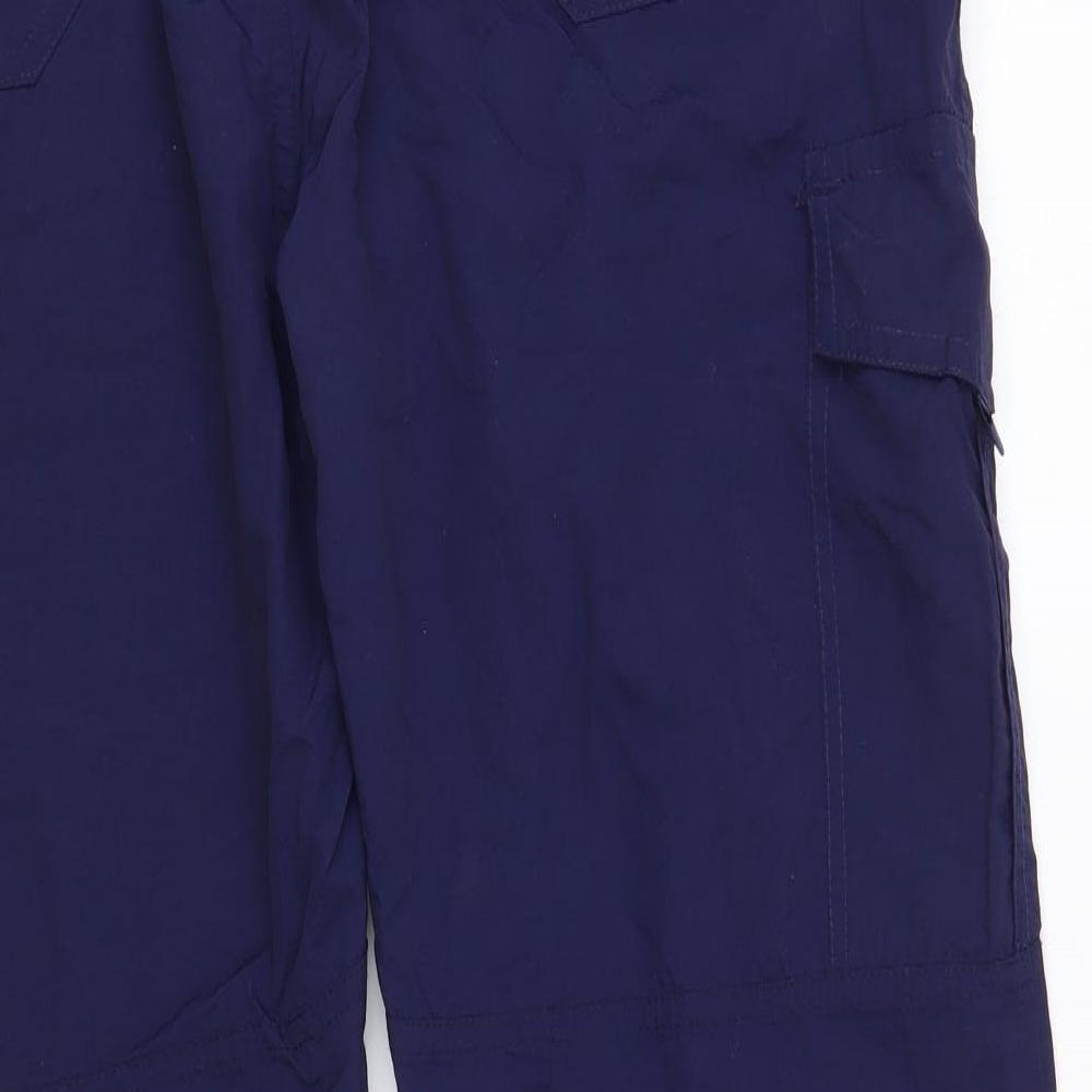 SINCE 1981 Womens Blue Polyester Cargo Trousers Size XL L33 in Regular Button