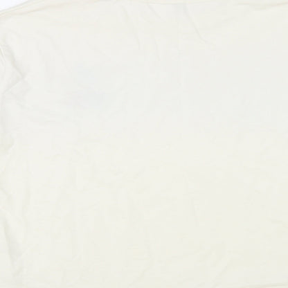 H&M Womens Ivory Cotton Pullover Sweatshirt Size M - No Bad Vibes