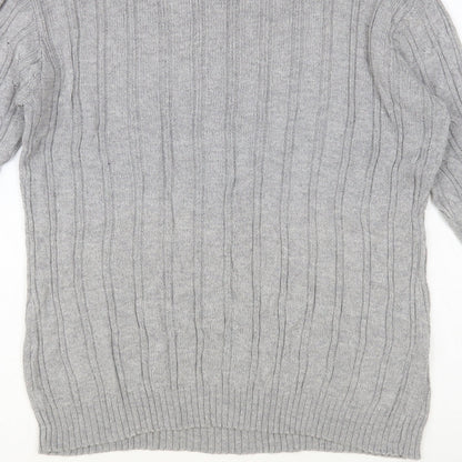 Brave Soul Womens Grey Round Neck Viscose Pullover Jumper Size M