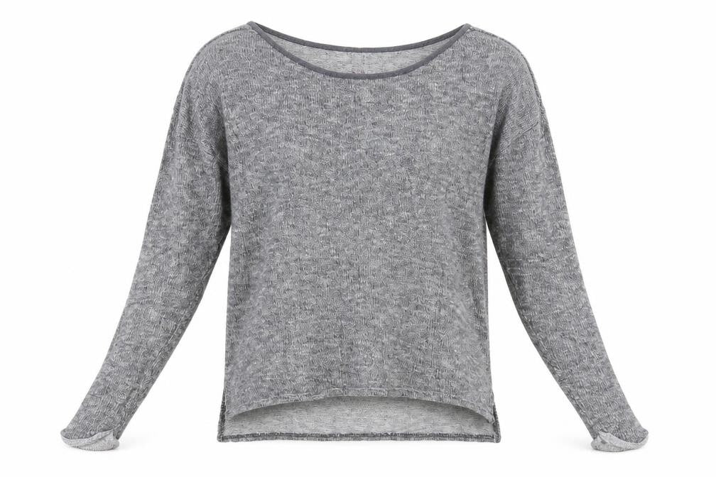 H&M Womens Grey Boat Neck Viscose Pullover Jumper Size S