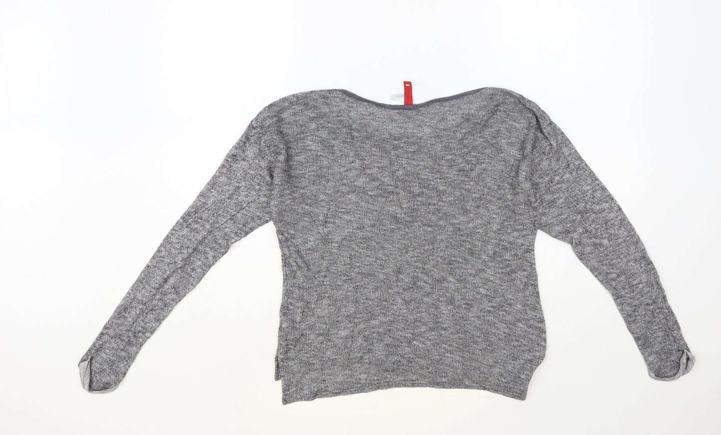 H&M Womens Grey Boat Neck Viscose Pullover Jumper Size S